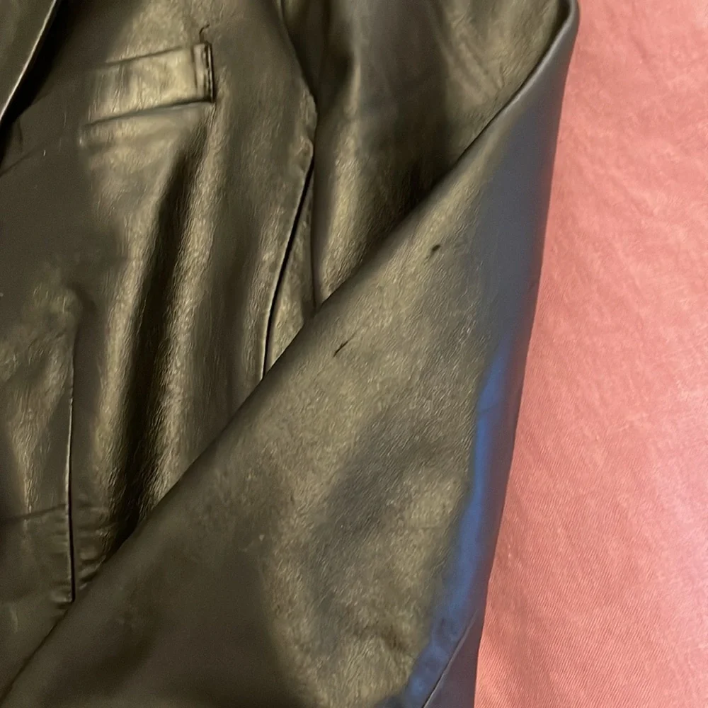 Vintage French Connection Black Leather Jacket Size 10 UK (fits like a 4-6 US) - Picture 7 of 9